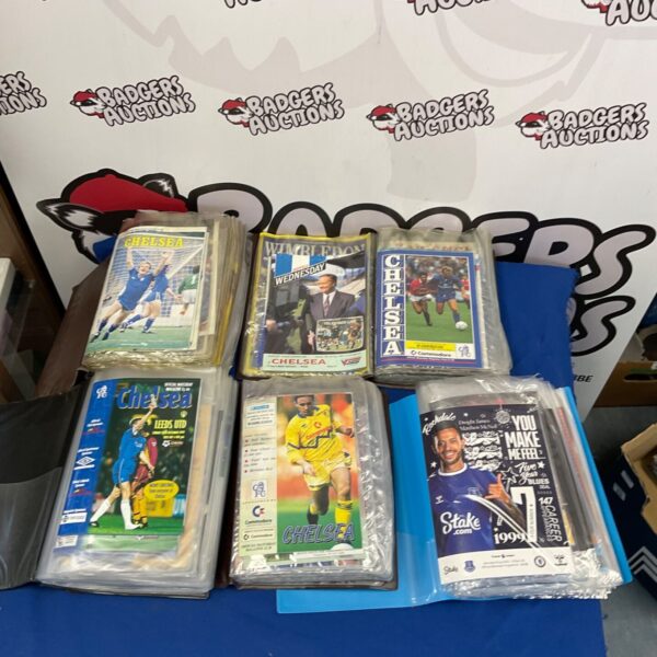 Vintage Chelsea FC match programmes collection for sale.