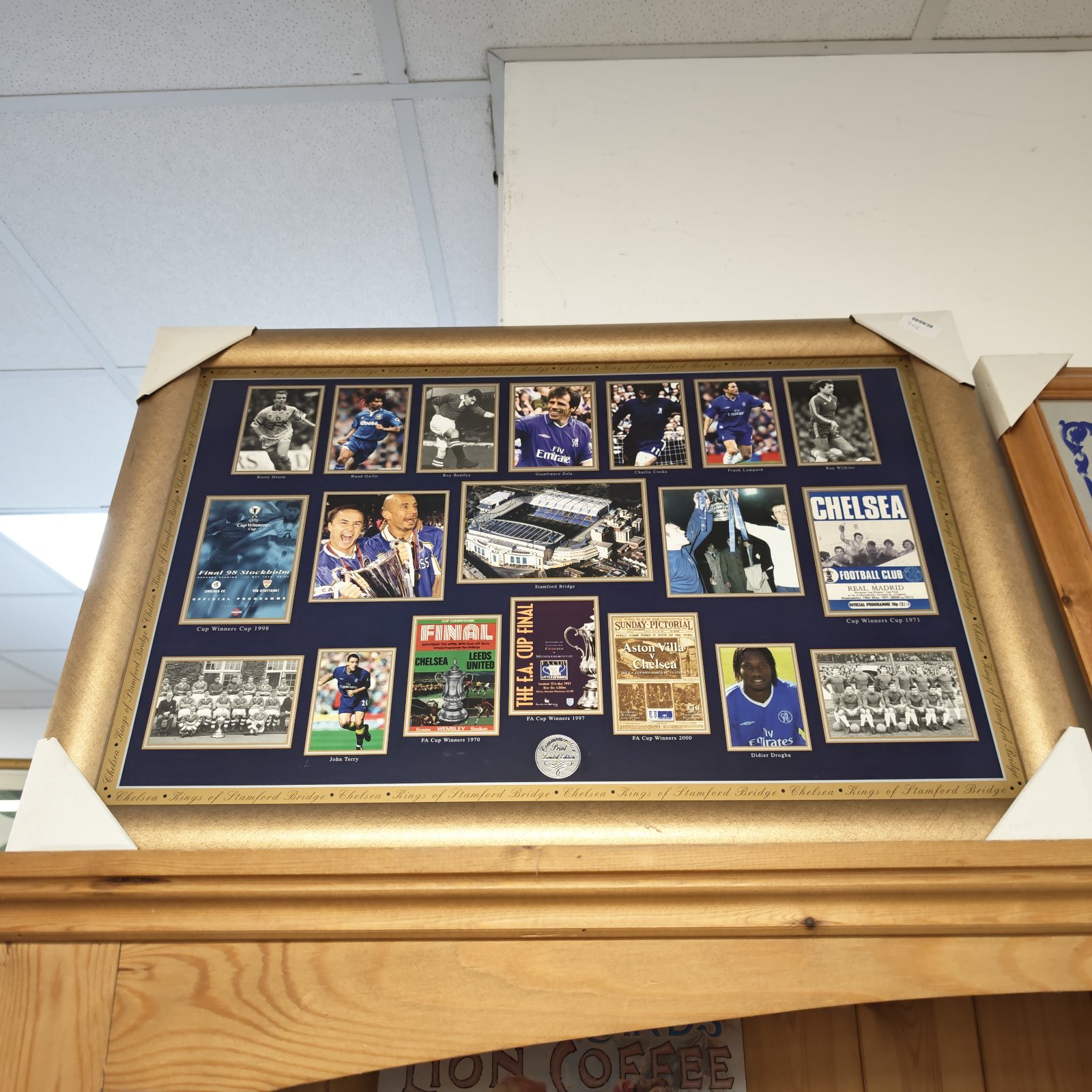 Chelsea Football Club limited edition commemorative print with player images.