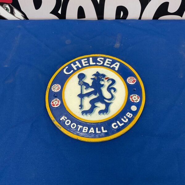 Vintage Chelsea Football Club cast metal wall plaque.