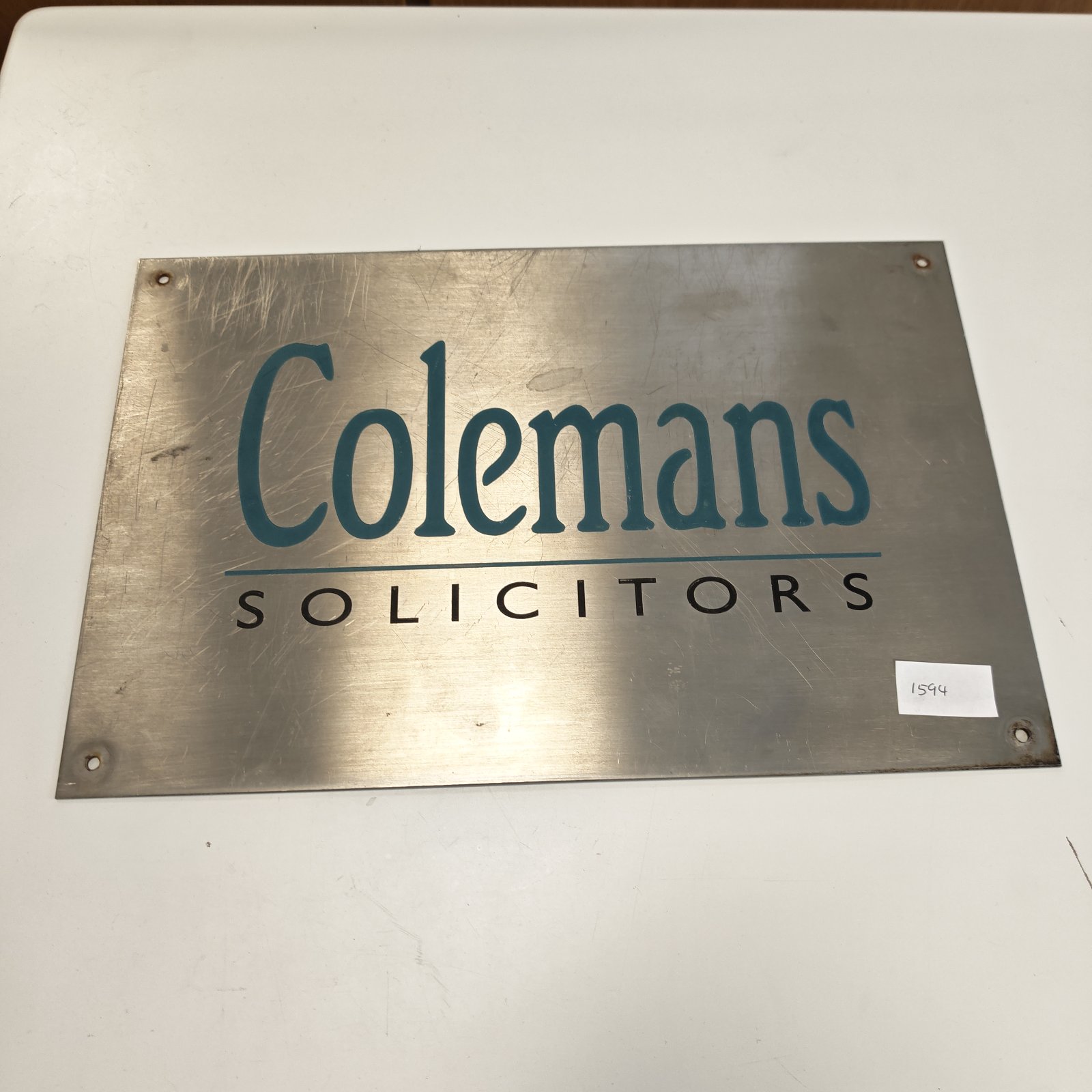 Vintage Coleman's Solicitors enamel sign for collectors.