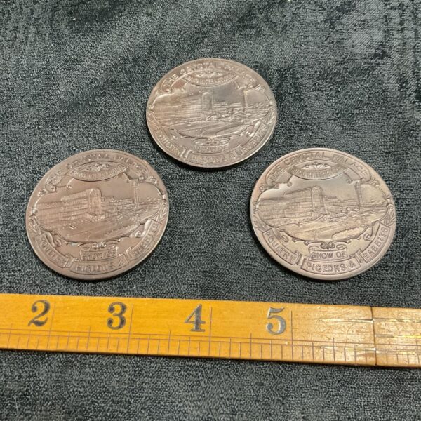 Group of three antique Crystal Palace bronze medallions.