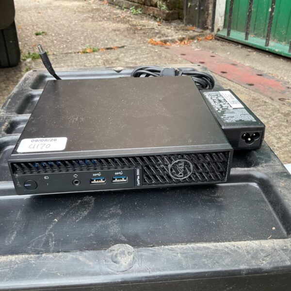 Dell Optiplex 3000 mini PC front view with ports.