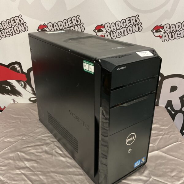 Black Dell Vostro desktop computer tower for auction.