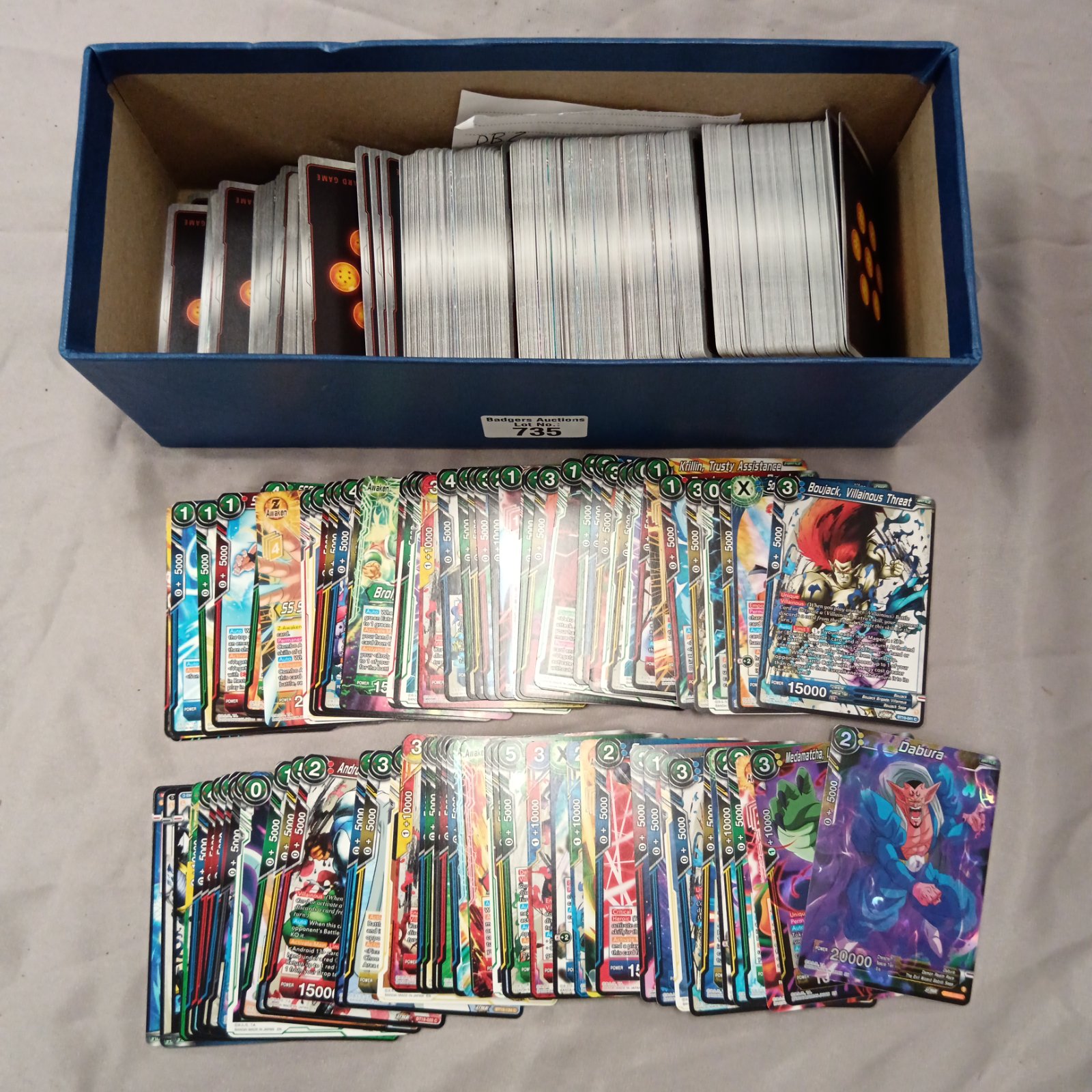 Dragon Ball Z Fighters Ambition card lot with holographic cards.