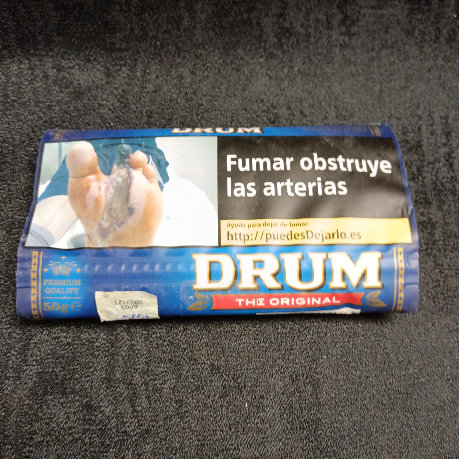 Sealed 50g pouch of Drum rolling tobacco for collectors.