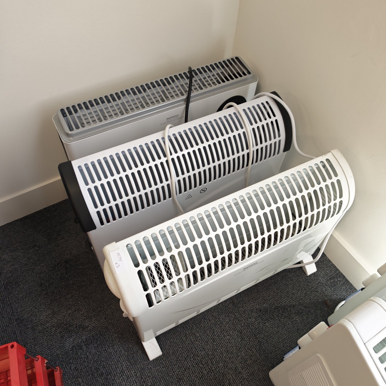 Lot of three used electric heaters for sale.