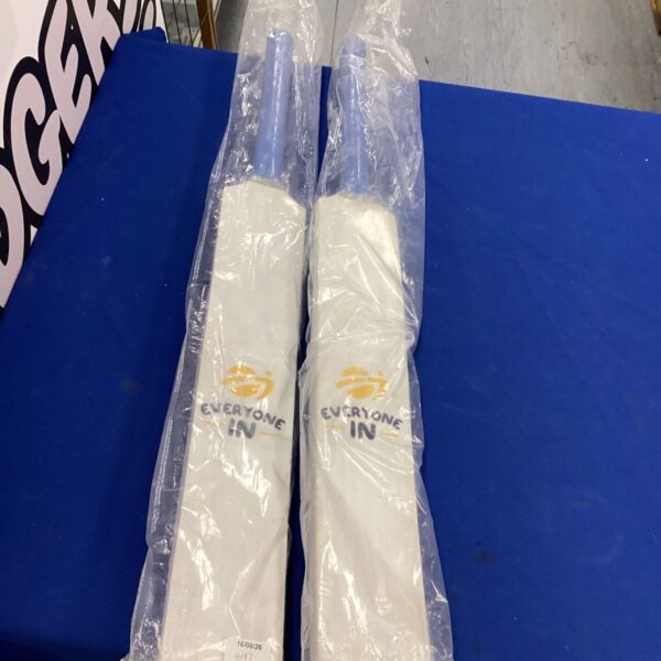 Pair of Everyone In branded cricket bats for cricket practice.
