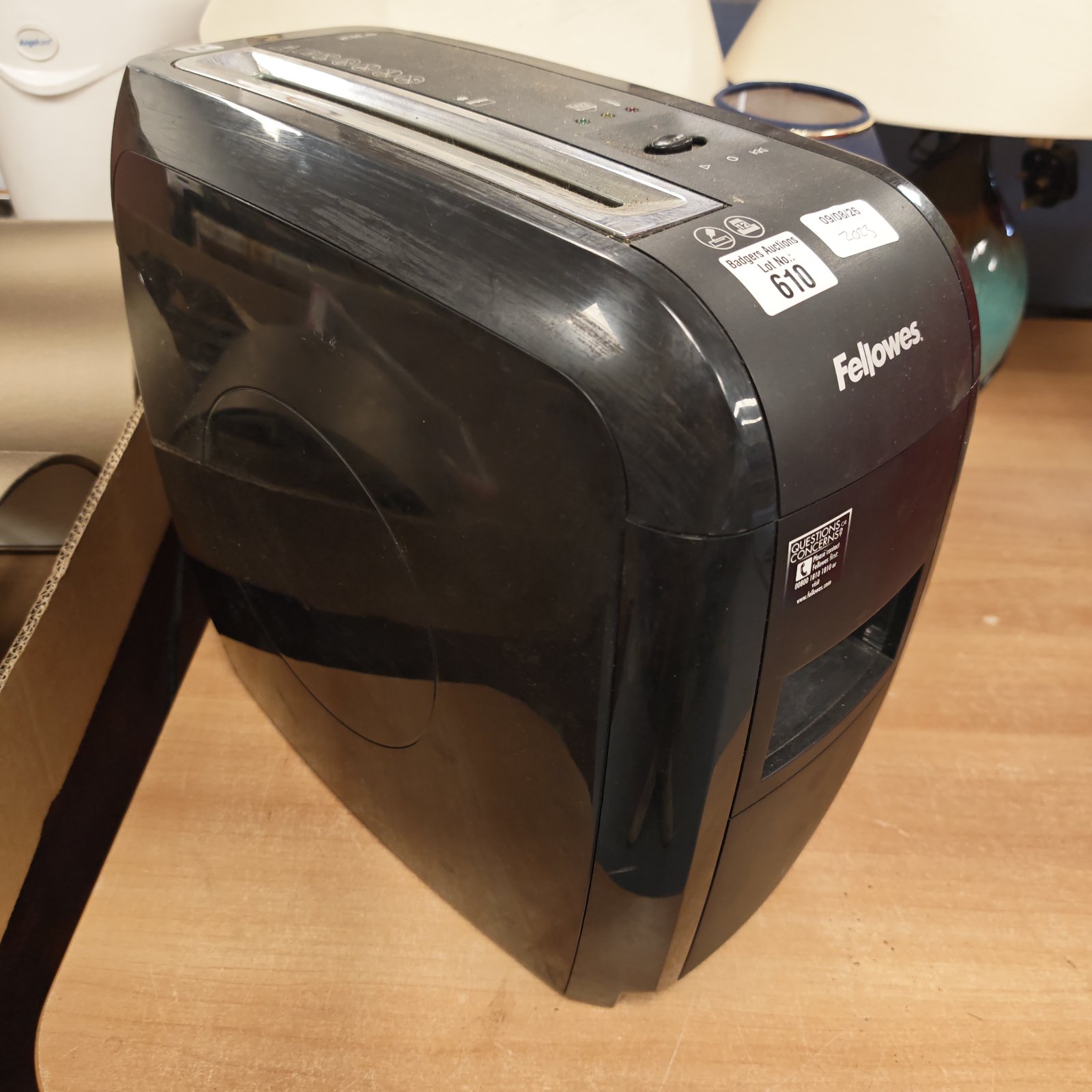 Fellowes 610 paper shredder for secure document destruction.