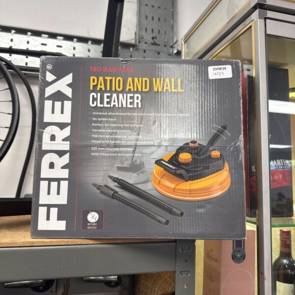 Sealed Ferrex patio and wall cleaner in original packaging.