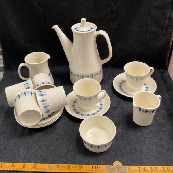 Vintage Figgjo Flint coffee set by Rolf Froland, 1960s Norwegian design.