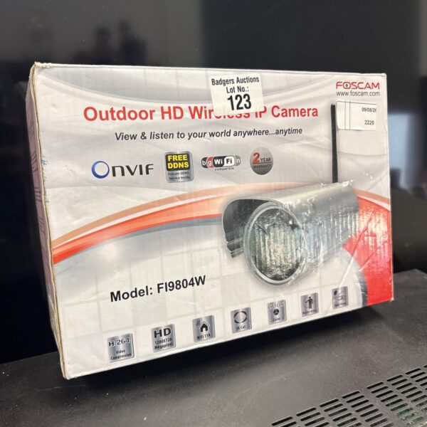 Foscam outdoor wireless IP camera for home security surveillance.
