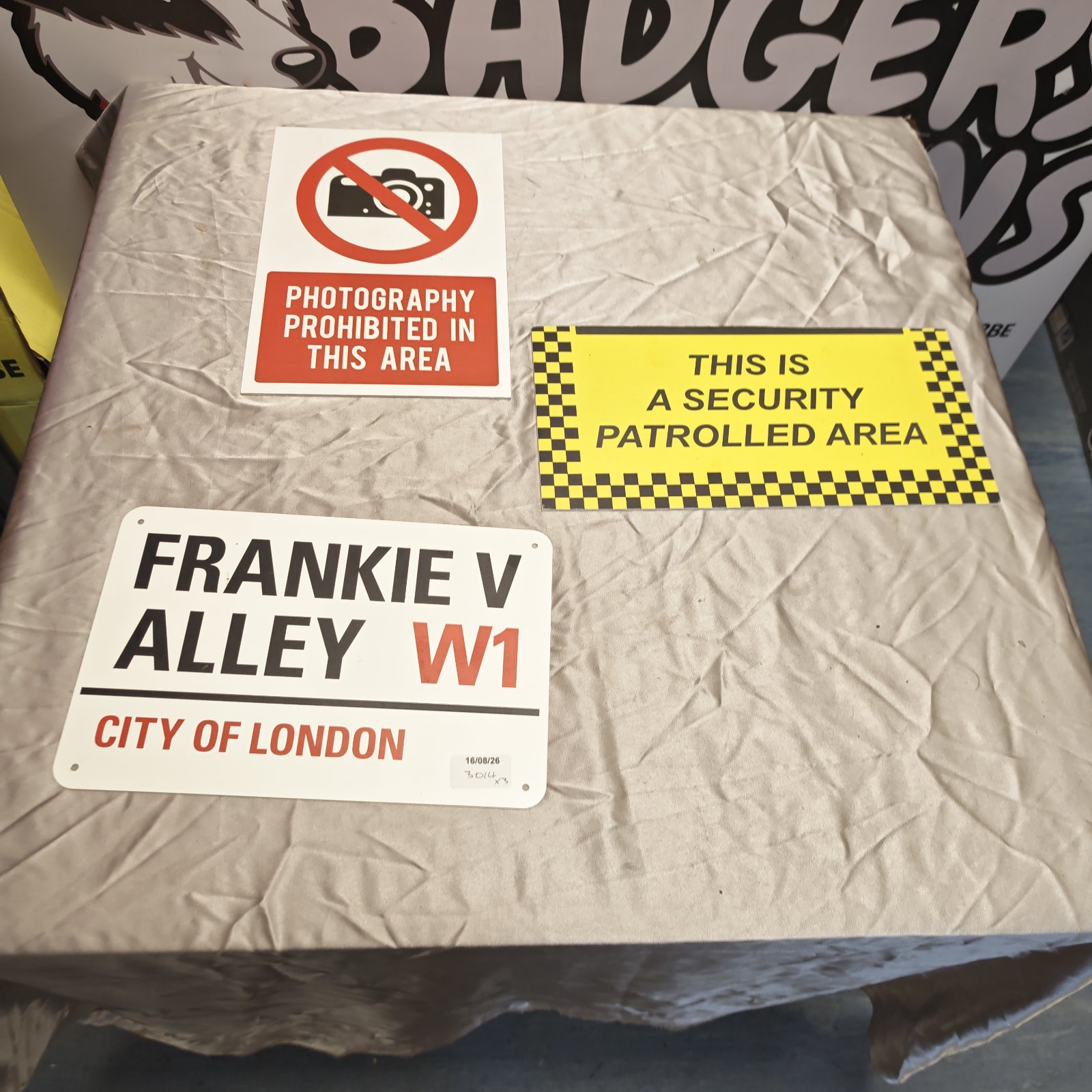 Vintage Frankie V Alley metal street sign from London.
