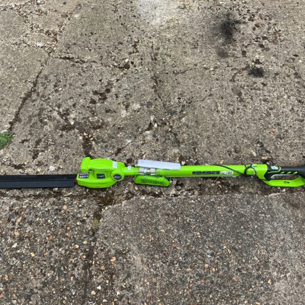 Greenworks 40V pole saw and hedge trimmer combination tool.