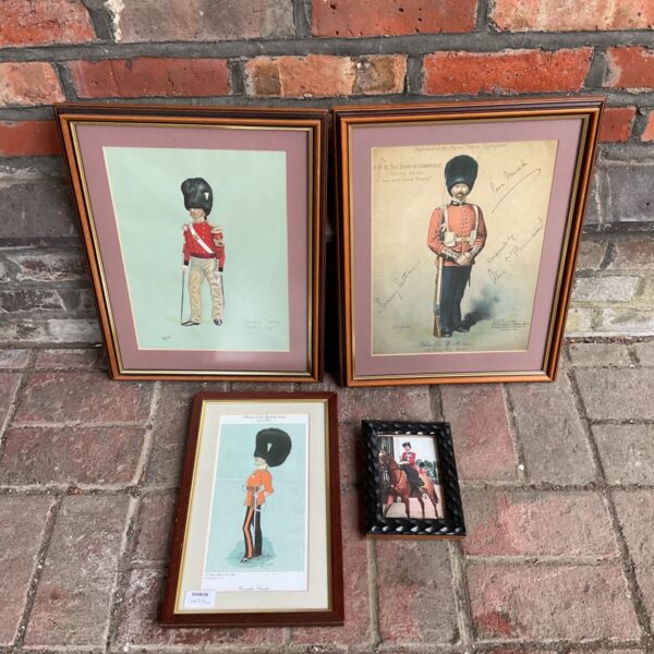 Signed watercolour painting of a Grenadier Guard in full uniform.