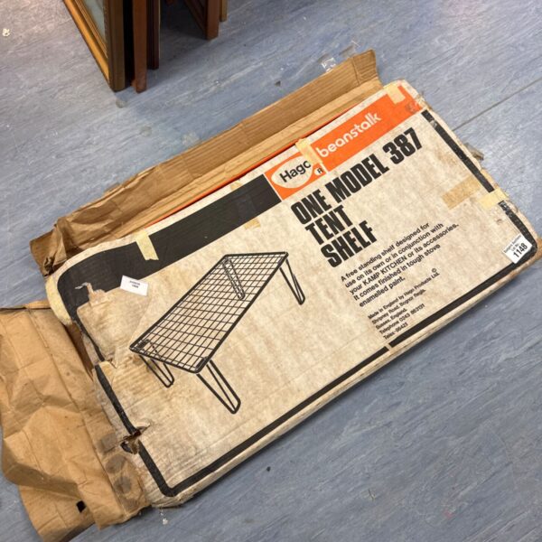 Vintage Hago Beanstalk Model 387 folding shelf in original box.