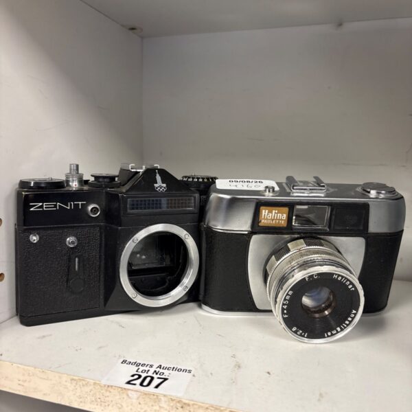 Vintage Halina and Zenit cameras for collectors of film photography.