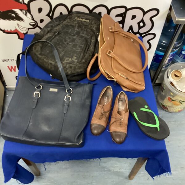 Designer handbags and shoes lot including Paul Costelloe and Fiorelli.