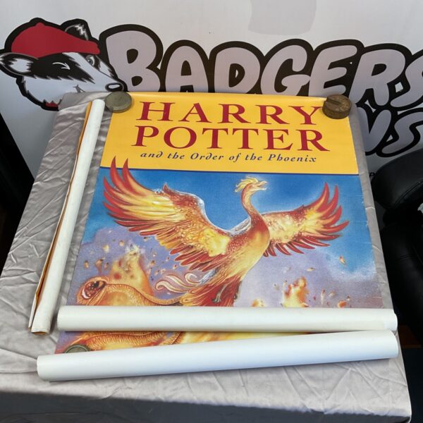Three Harry Potter and the Order of the Phoenix book signing posters.