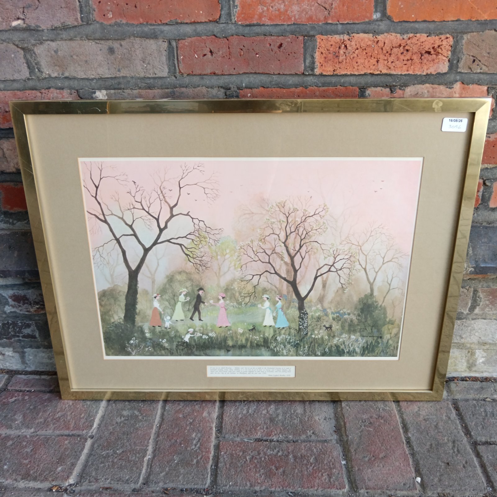 Framed Helen Layfield Bradley print of a walk in the enchanted garden.