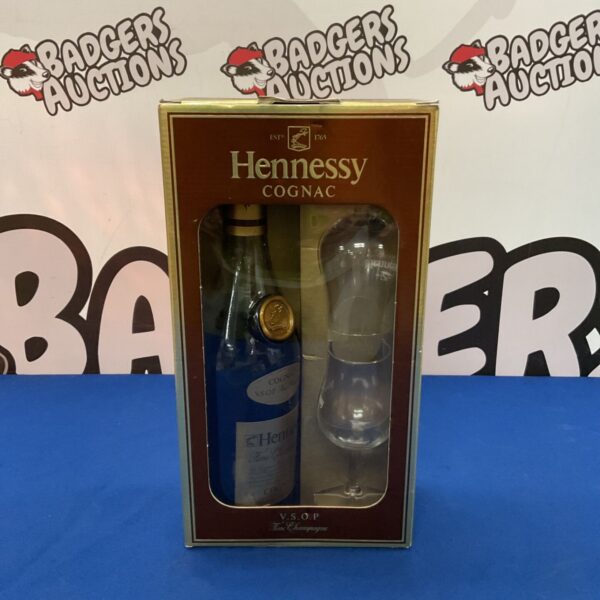 Sealed Hennessy Fine Champagne Cognac gift set in presentation box.