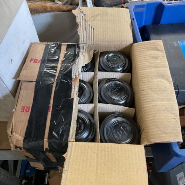 Vintage Hepworth clay pigeon targets in original cardboard box.