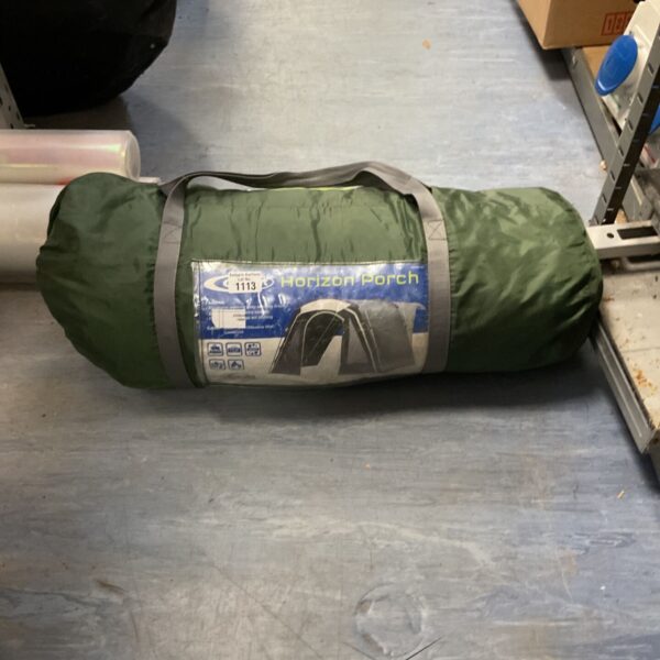 Rolled up Hi Gear Horizon Porch camping tent extension.