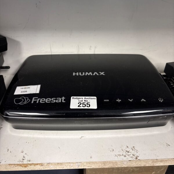 Black Humax HDR-1100S Freesat HD digital TV recorder front view.