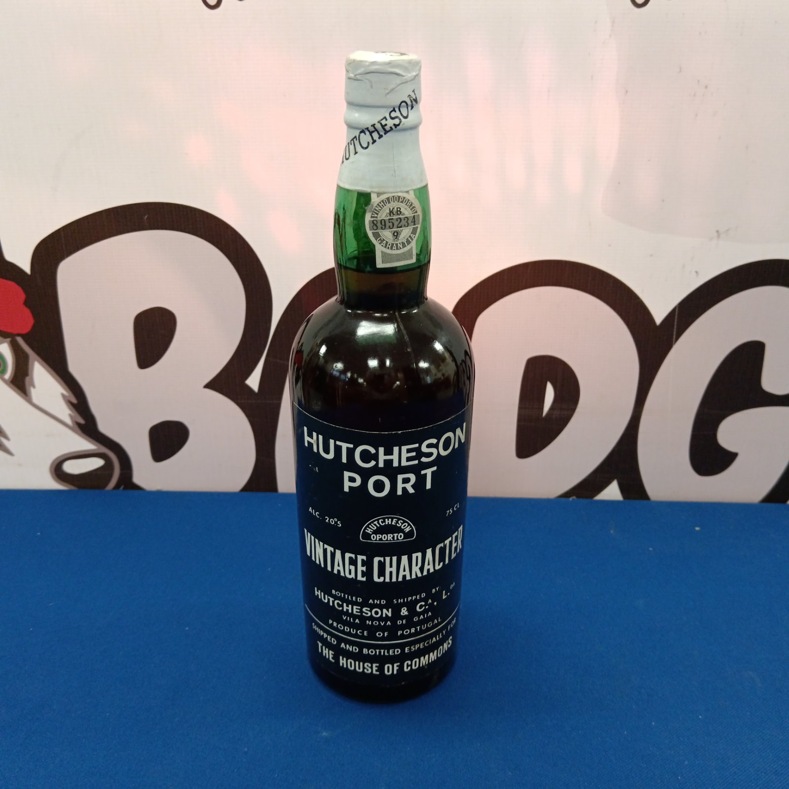 Sealed bottle of Hutchison House of Commons Port wine.