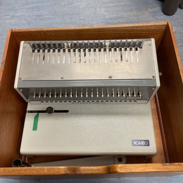Vintage Ibico Kombo binding machine for document binding.