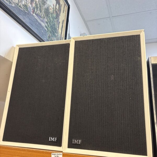 Pair of vintage IMF Super Compact loudspeakers in used condition.