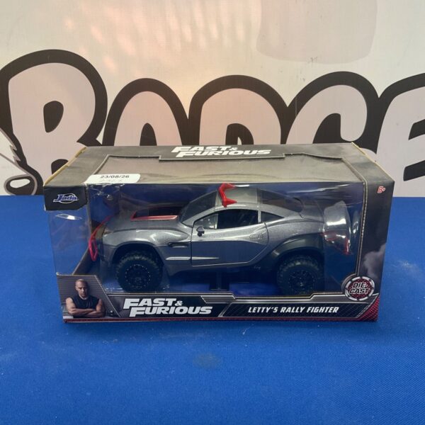 Jada Fast and Furious Letty’s Rally Fighter diecast model in packaging.