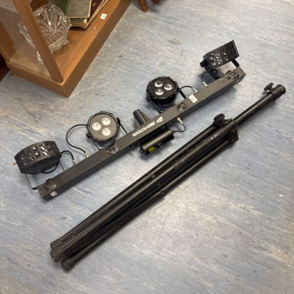 JB Systems disco lighting rig with tripod stand.