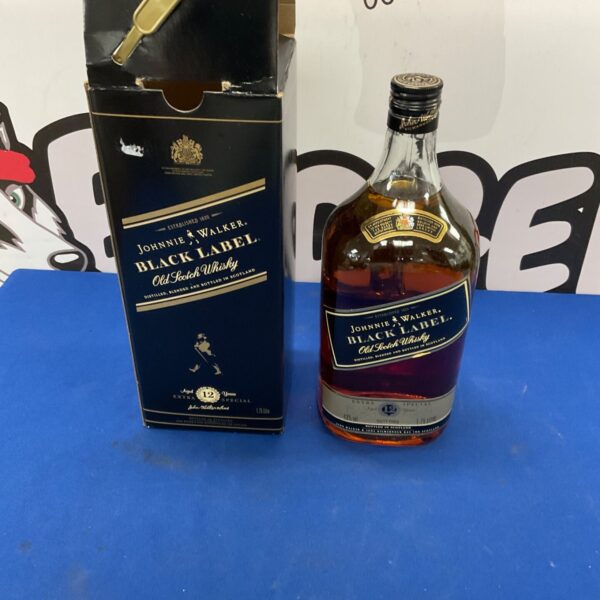 1.75L bottle of Johnnie Walker Black Label Scotch Whisky.