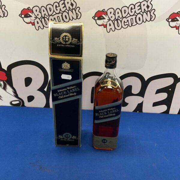Johnnie Walker Black Label Whisky 1 Litre bottle for auction.