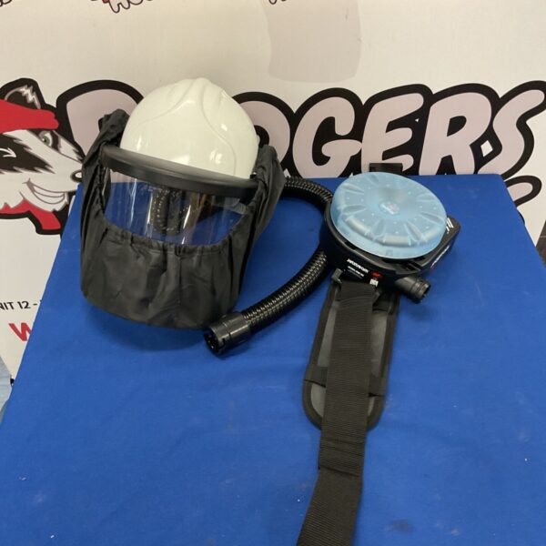JSP Jetstream dust mask kit with clear visor and connecting hose.