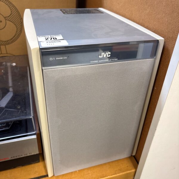 JVC SP-PW1000 powered subwoofer, vintage home audio equipment.