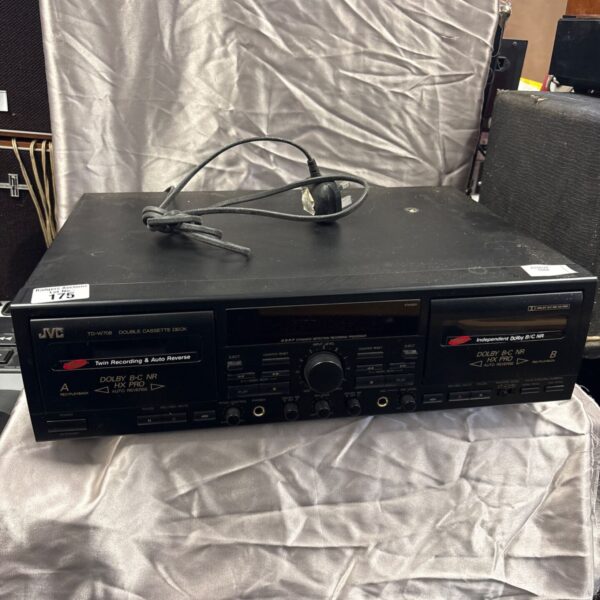 Vintage JVC TD-W708 double cassette deck with front panel controls.