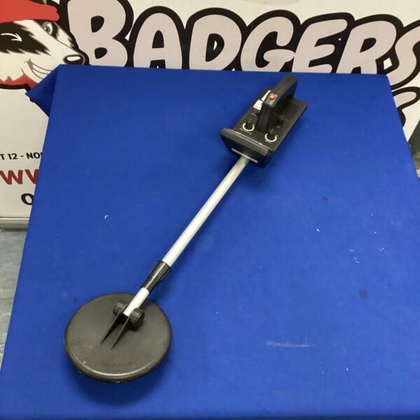 Vintage kids metal detector for treasure hunting adventures.