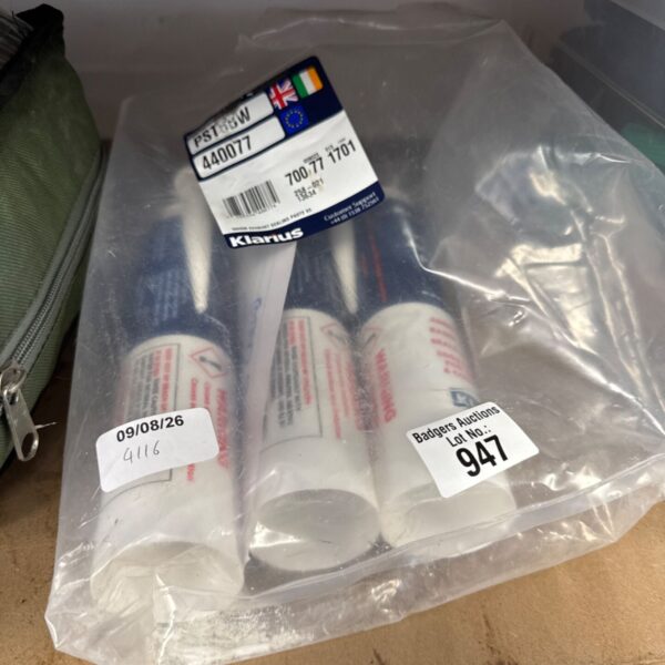 Three tubes of Klarius exhaust jointing paste in packaging.