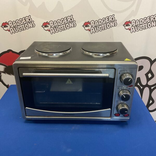 Laptronix electric oven with dual hotplates, vintage kitchen appliance.