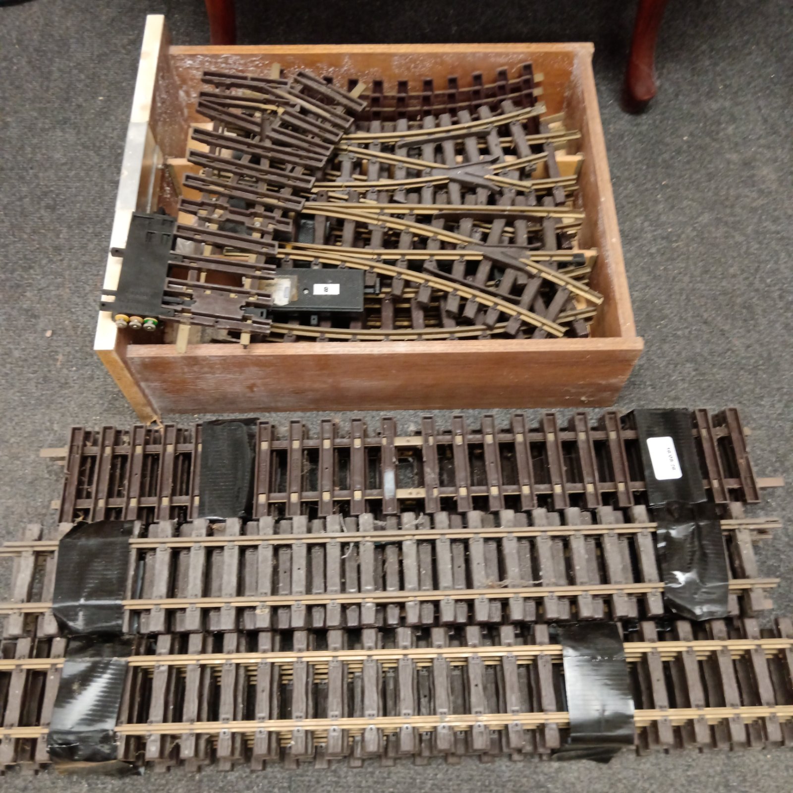 Large lot of vintage LGB garden gauge train track pieces.