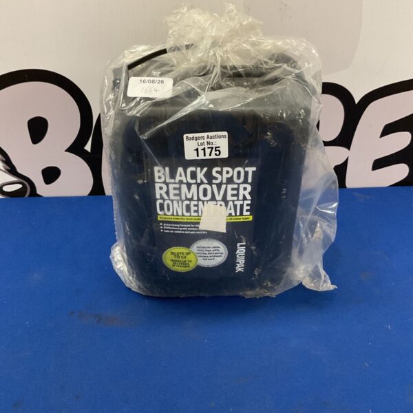 Liquipak Black Spot Remover Concentrate container with visible label.