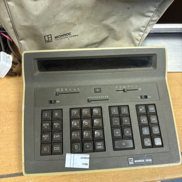 Vintage Litton Monroe 1930 desktop calculator in detail.