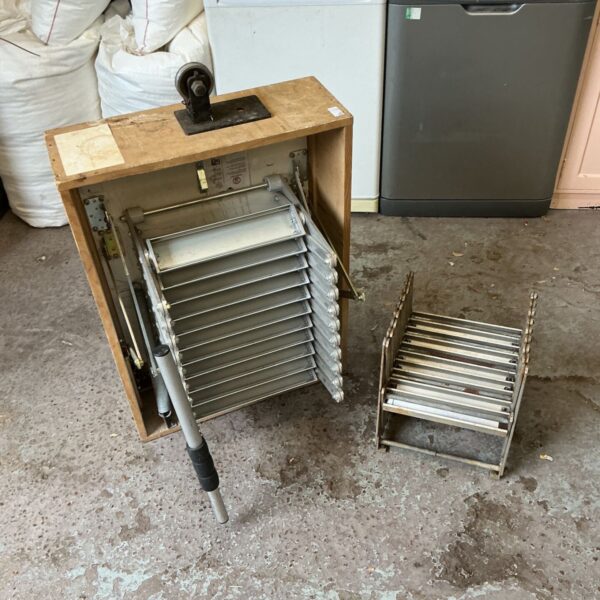Used loft hatch with folding steps for attic access.