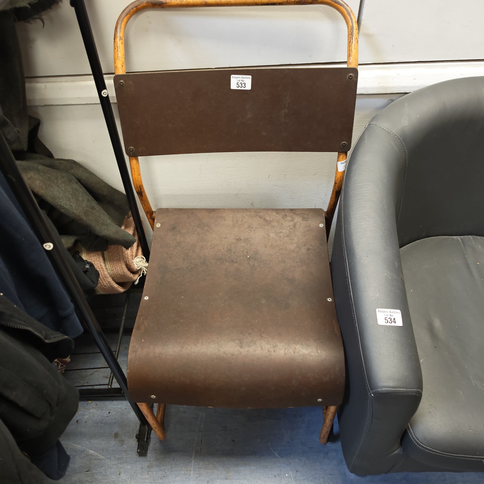 Metal framed vintage workshop chair