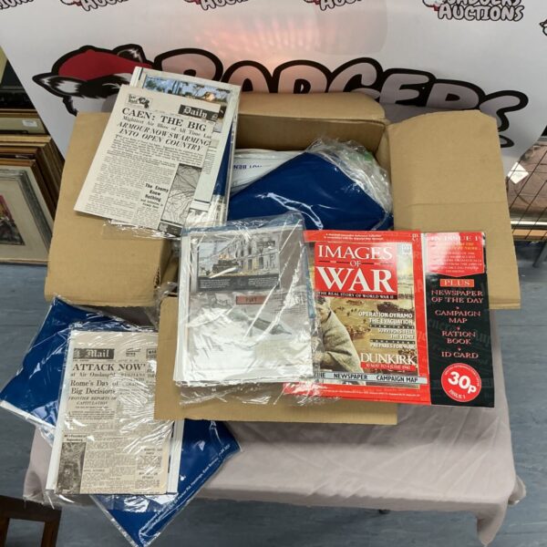 Box full of reproduction war time newspapers