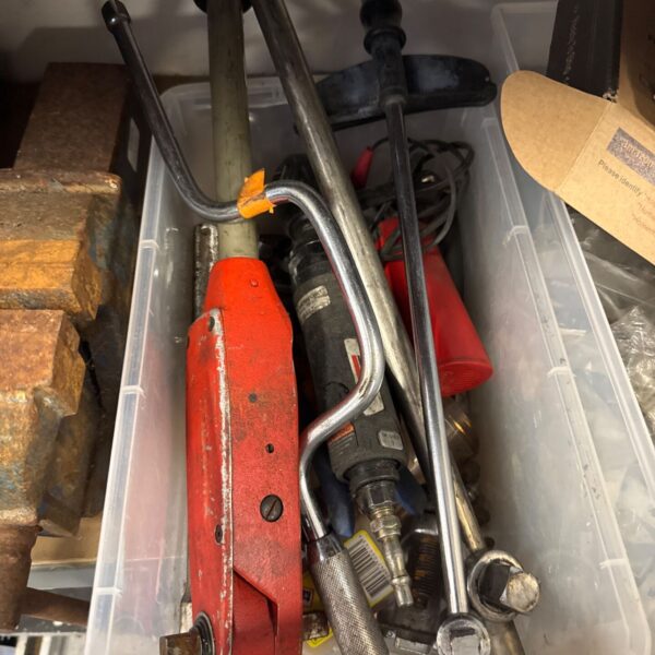 tub of assorted tools inc air ratchet & others