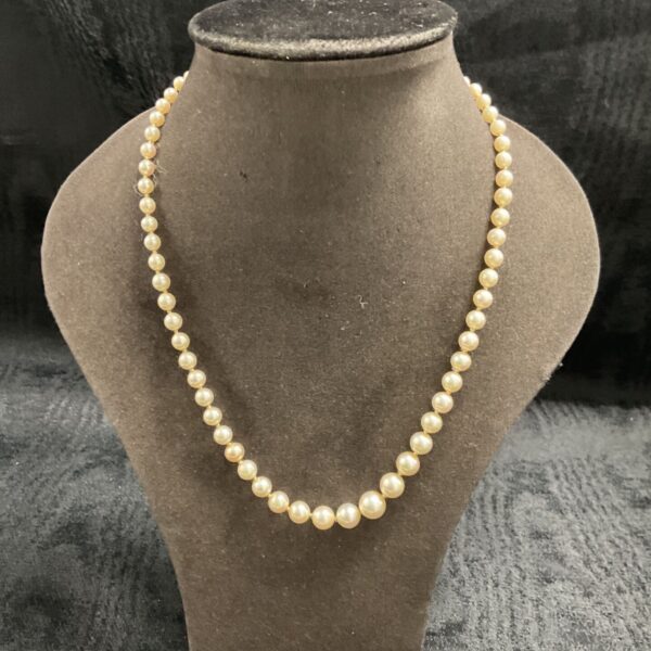 Faux pearl 16” necklace silver clasp