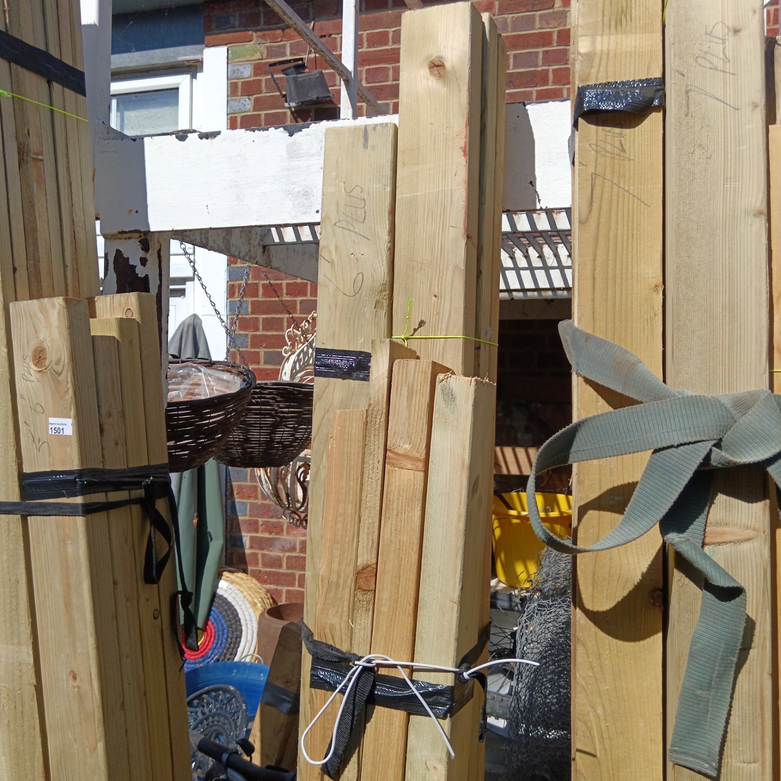 Three bundles of 5ft to 6ft timber