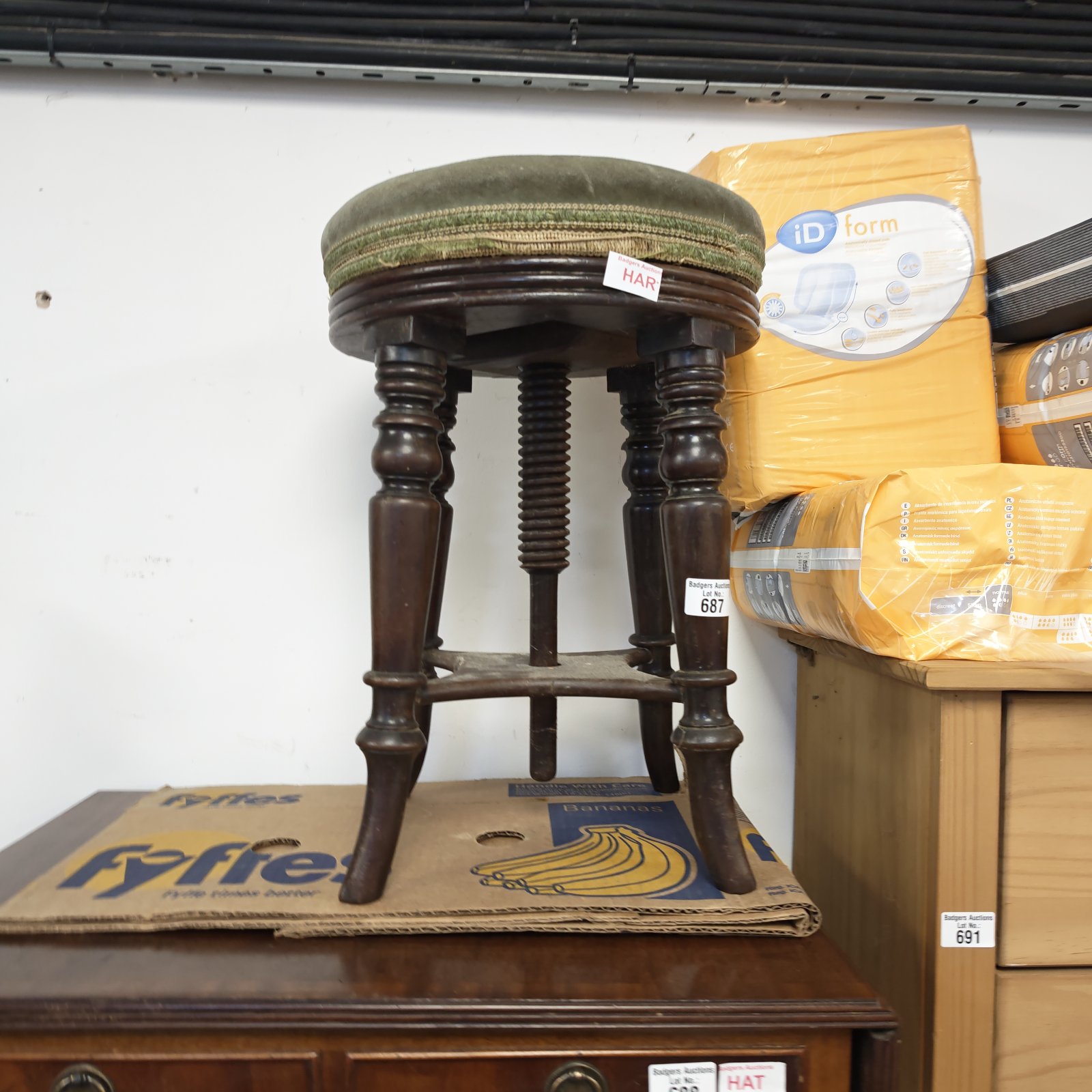 height adjustable antique stool